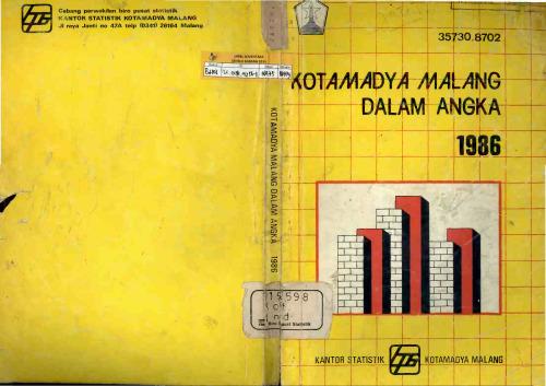 Kota Malang Dalam Angka 1986