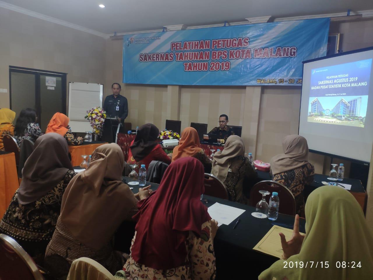 Pembukaan Pelatihan Sakernas Agustus 2019 Kota Malang